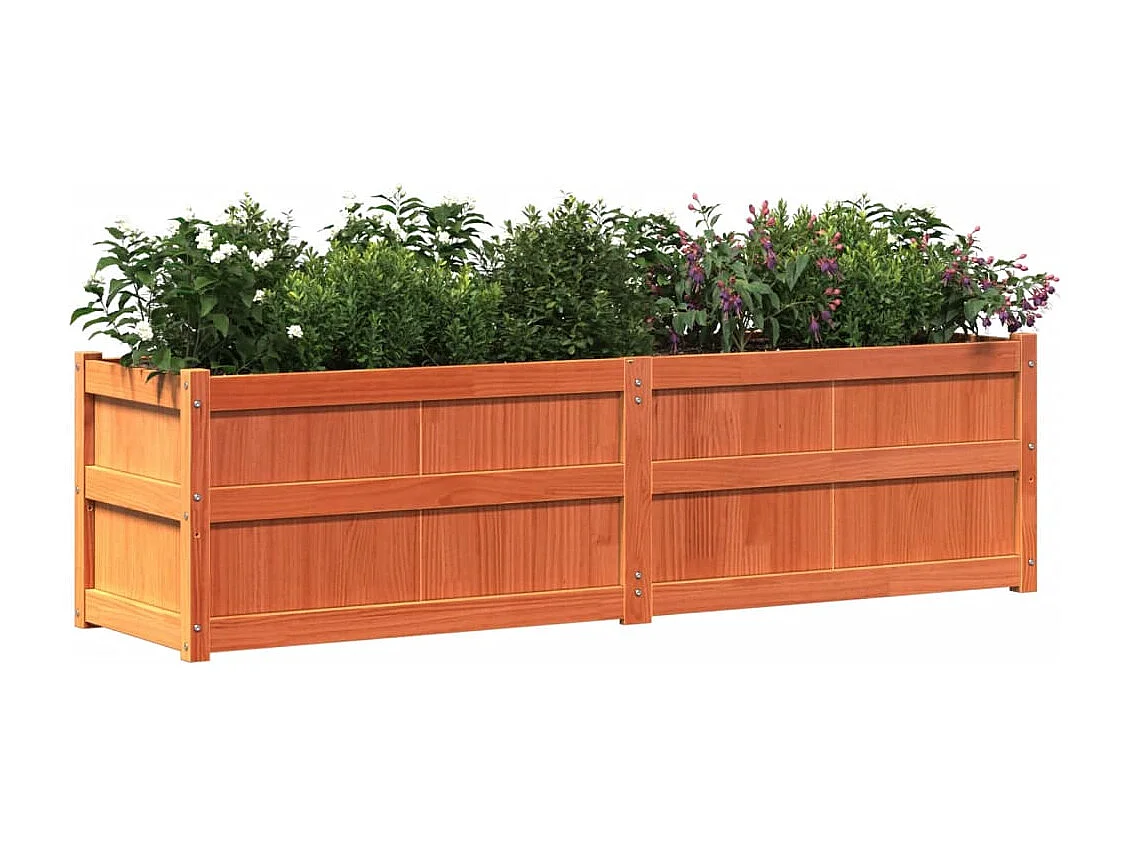 Jardinière marron 180x50x50 bois de pin massif