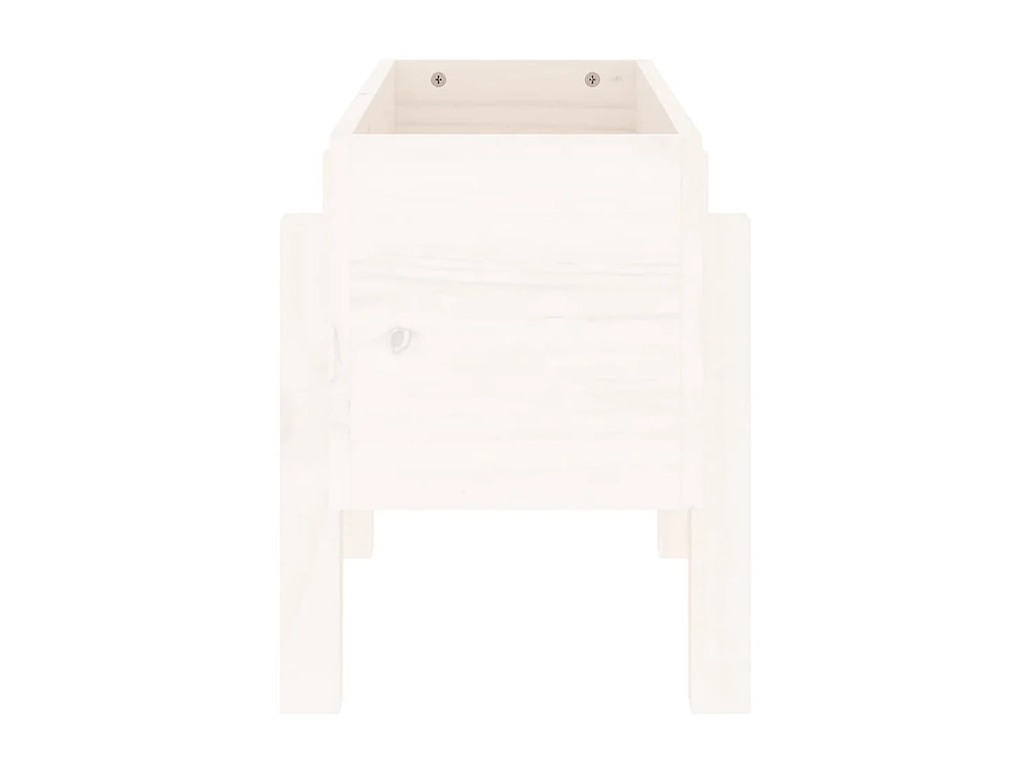 Jardinière blanc 62x30x38 bois massif de pin