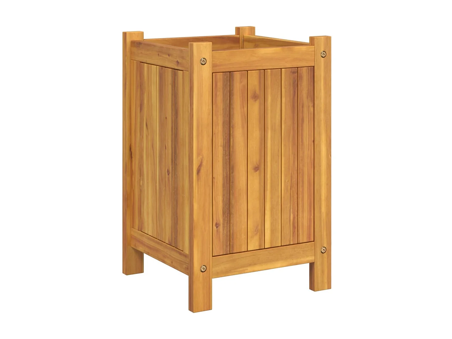 Jardinière avec doublure 31x31x50 bois massif d'acacia