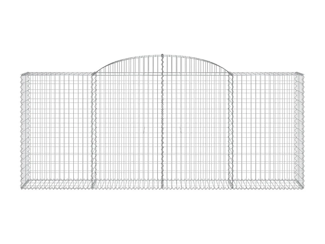 Paniers à gabions arqués 3 pcs 300x50x120-140 fer galvanisé