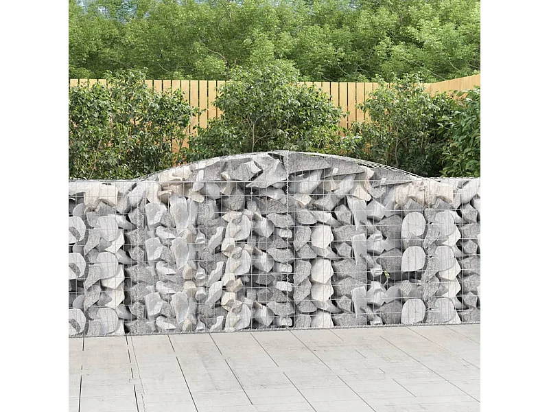 Paniers à gabions arqués 5 pcs 400x50x100-120 Fer galvanisé