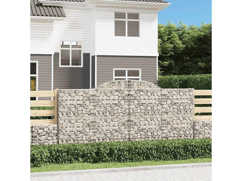 Paniers à gabions arqués 17 pcs 300x50x140-160 fer galvanisé