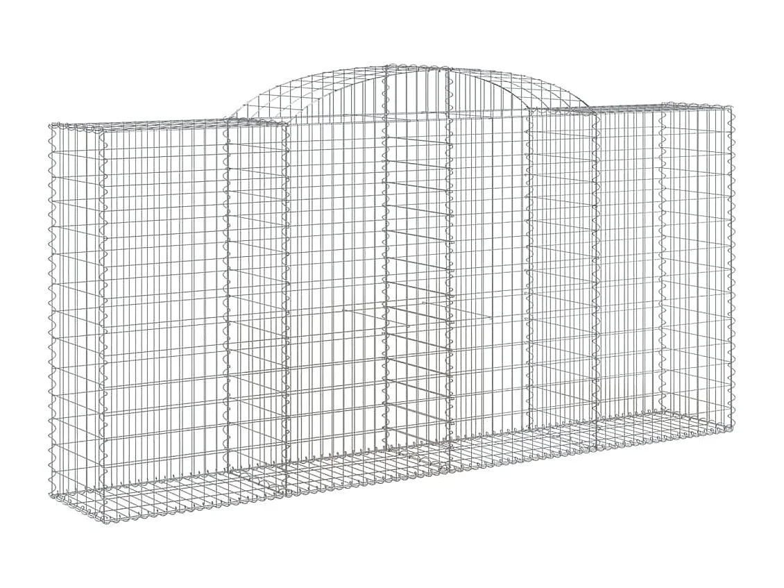 Paniers à gabions arqués 17 pcs 300x50x140-160 fer galvanisé