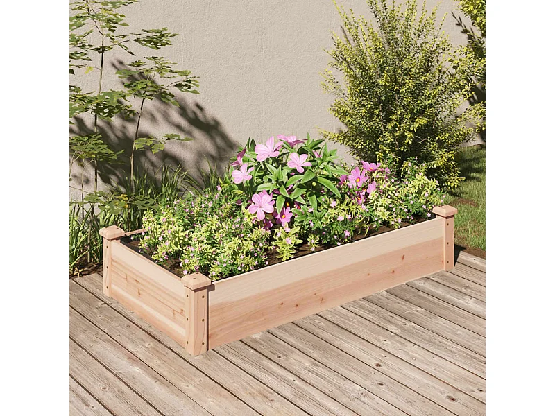 Lit surélevé de jardin doublure 120x60x25 bois massif sapin