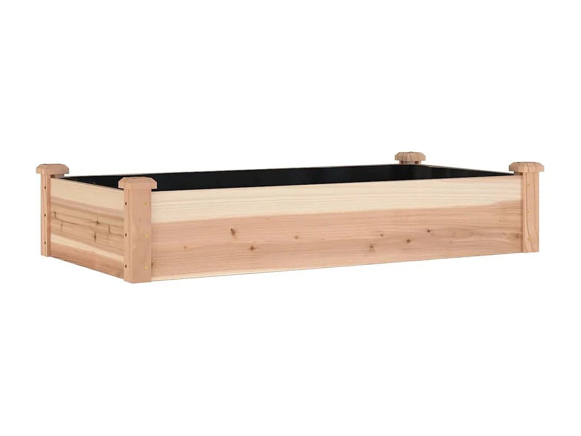 Lit surélevé de jardin doublure 120x60x25 bois massif sapin