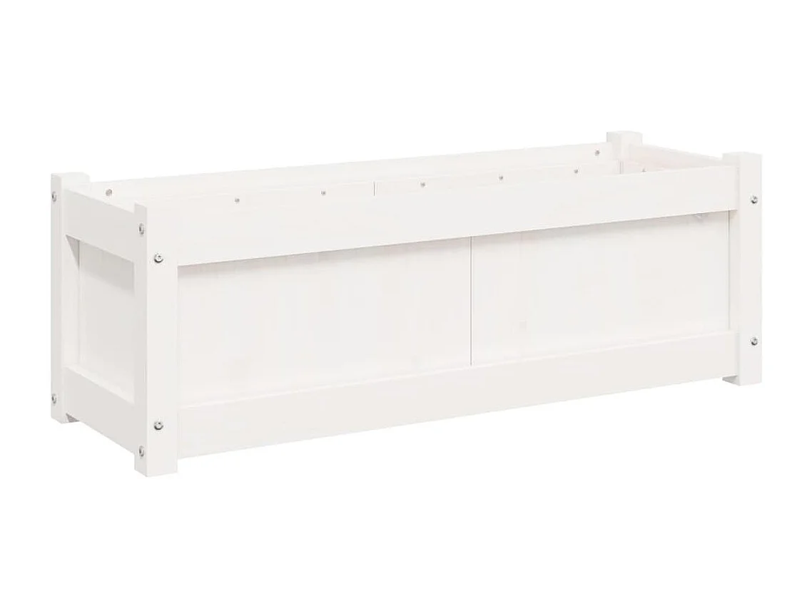 Jardinières 2 pcs blanc bois de pin massif