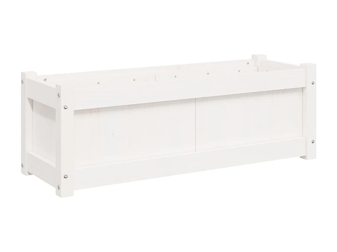 Jardinières 2 pcs blanc bois de pin massif