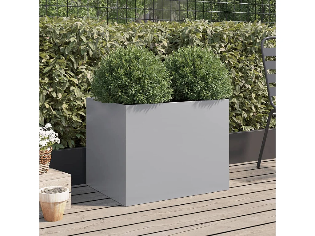 Jardinière argenté 62x47x46 acier galvanisé