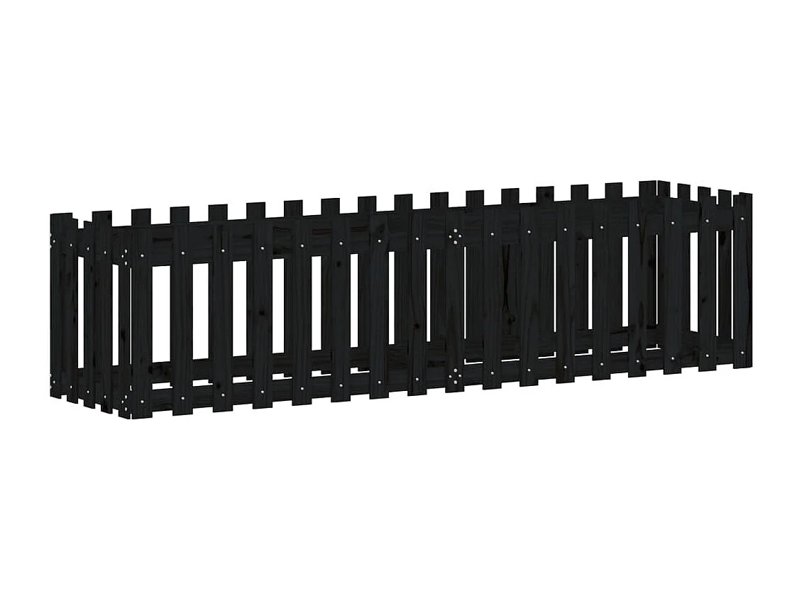 Lit surélevé de jardin design de clôture 200x50x50 pin massif