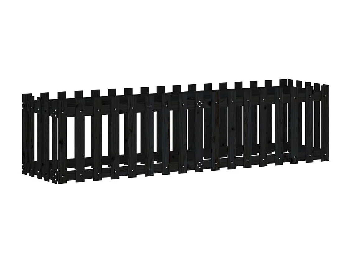 Lit surélevé de jardin design de clôture 200x50x50 pin massif