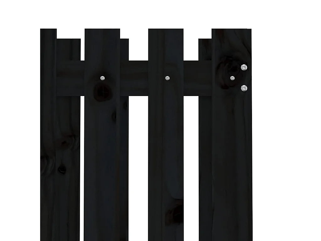 Jardinière avec design de clôture noir 70x70x70 pin massif