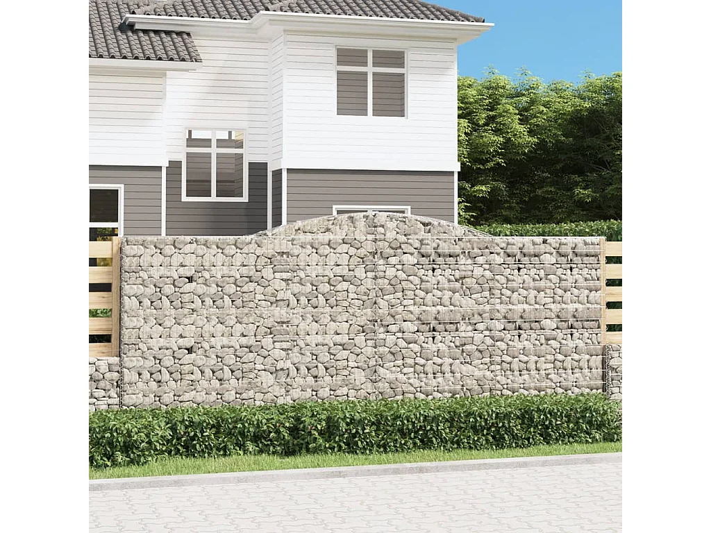 Paniers à gabions arqués 2 pcs 400x30x160-180 Fer galvanisé
