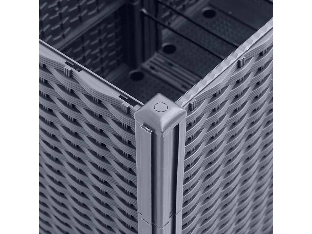 Jardinière avec treillis gris 160x40x140 PP