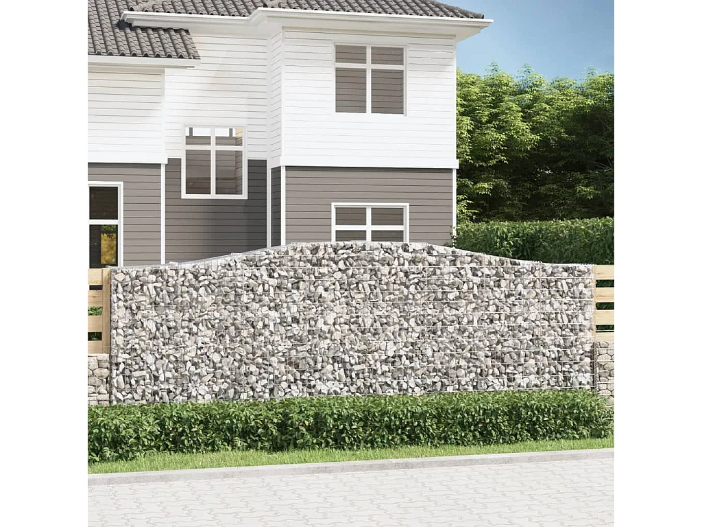 Paniers à gabions arqués 5 pcs 400x50x140-160 Fer galvanisé