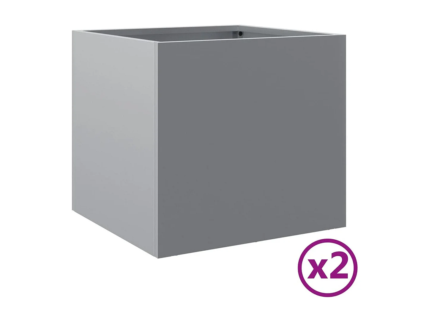 Jardinières 2 pcs argenté 32x30x29 acier galvanisé