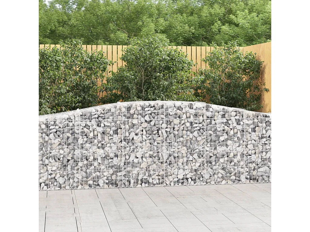 Paniers à gabions arqués 10 pcs 400x50x80-100 Fer galvanisé