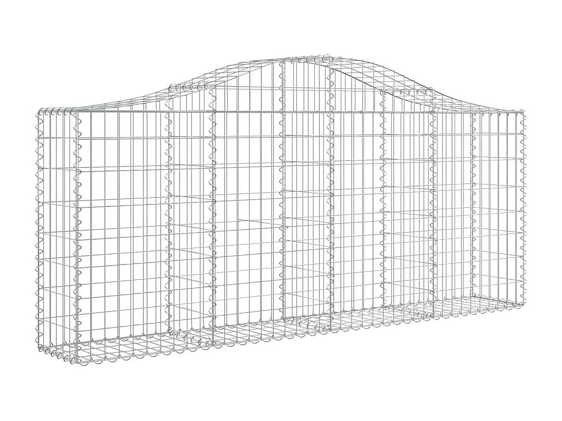 Paniers à gabions arqués 2 pcs 200x30x80-100 Fer galvanisé