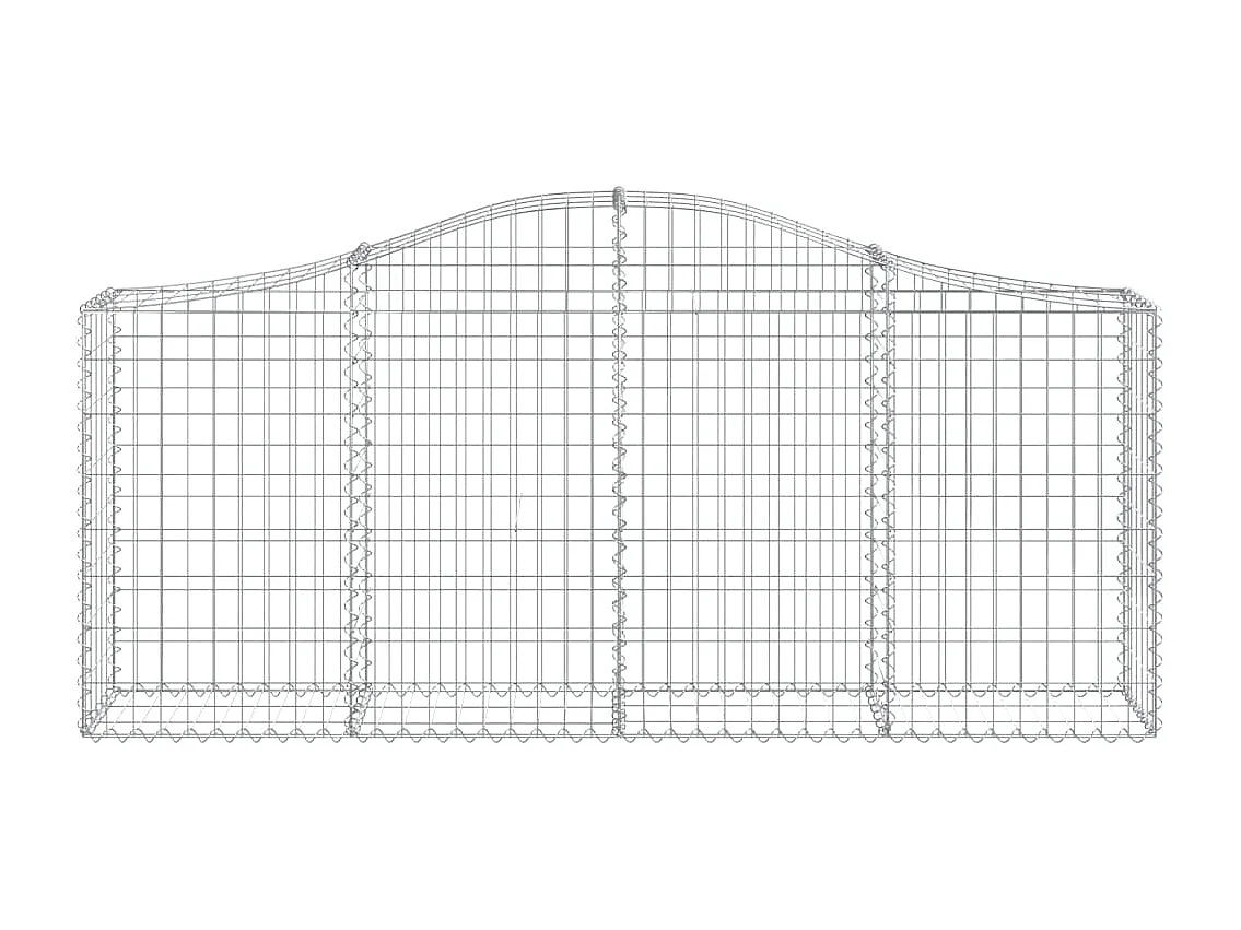 Paniers à gabions arqués 2 pcs 200x30x80-100 Fer galvanisé
