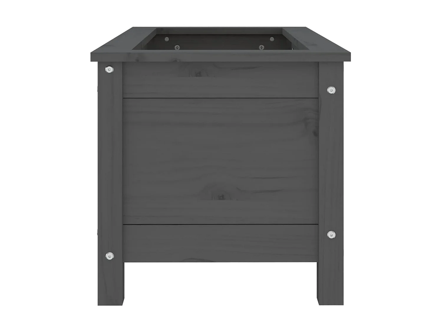 Jardinière gris 82,5x40x39 bois massif de pin