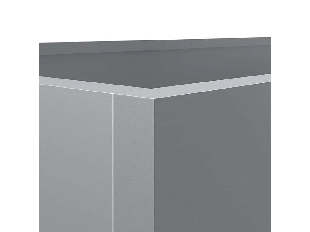 Jardinière argenté 62x40x39 acier galvanisé