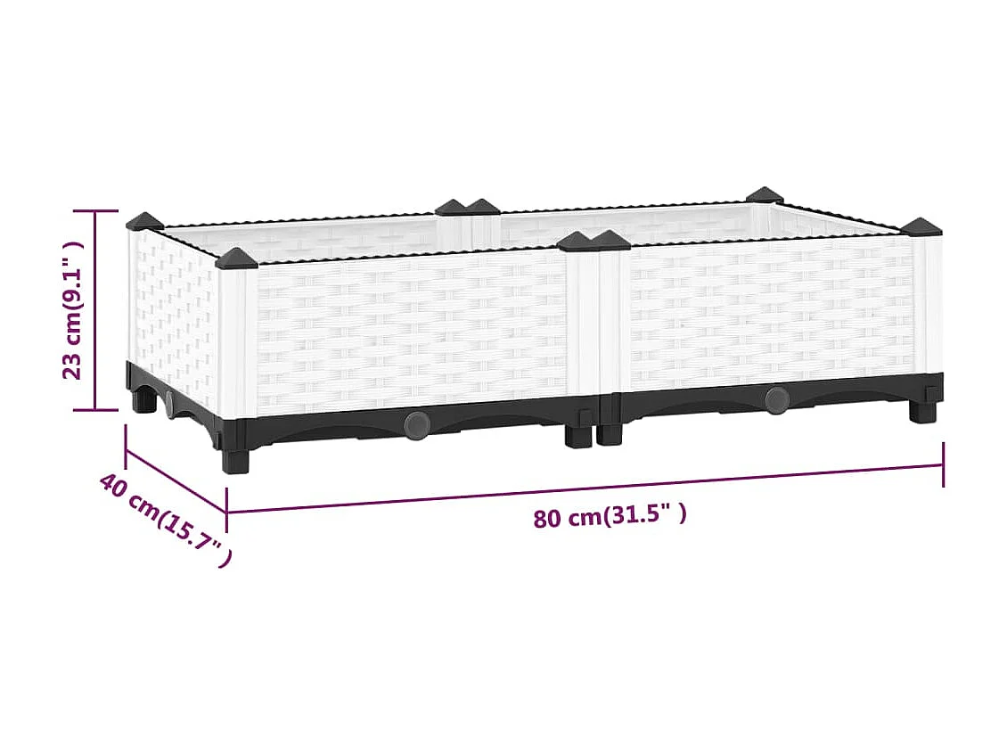 Lit surélevé 80x40x23 Polypropylène
