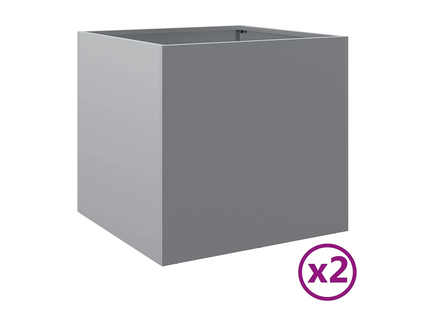 Jardinières 2 pcs argenté 49x47x46 acier galvanisé