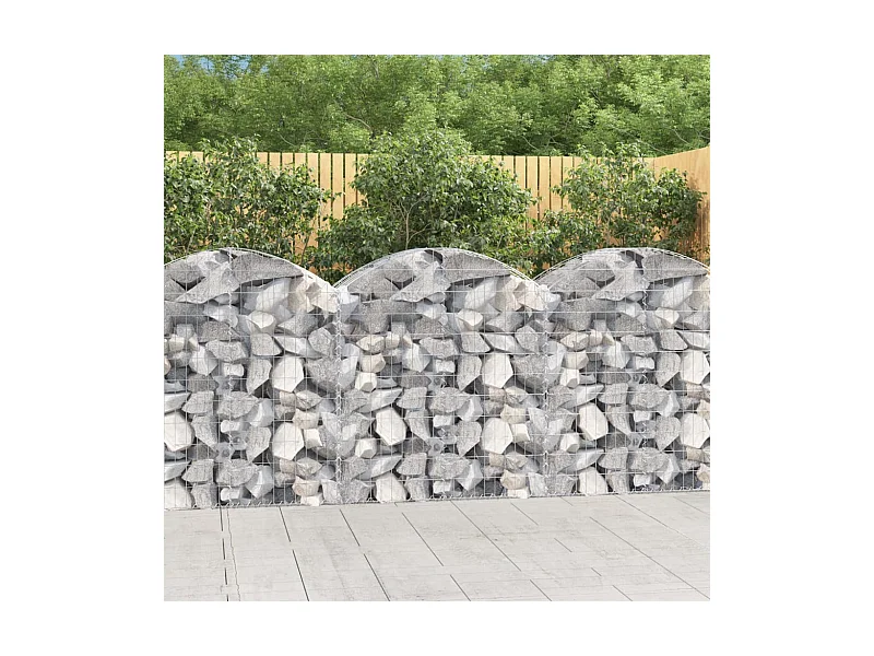 Panier de gabions arqué 100x50x100-120 Fer galvanisé