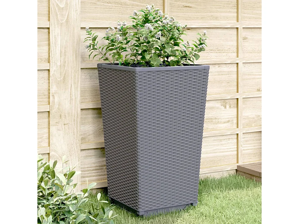 Jardinières 4 pcs gris 32,5x32,5x57 polypropylène