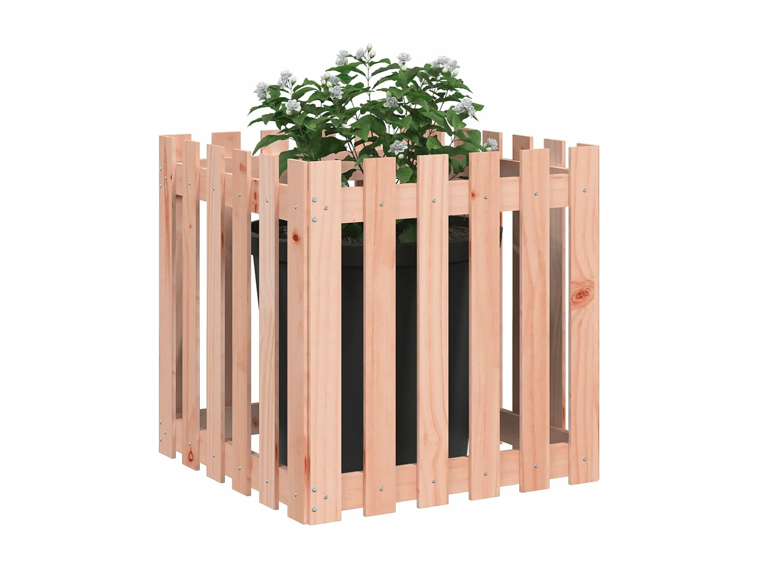 Jardinière avec design de clôture 60x60x60 Douglas massif