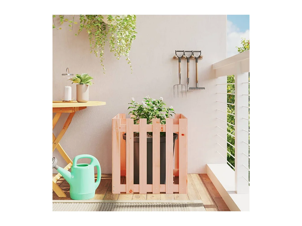 Jardinière avec design de clôture 60x60x60 Douglas massif