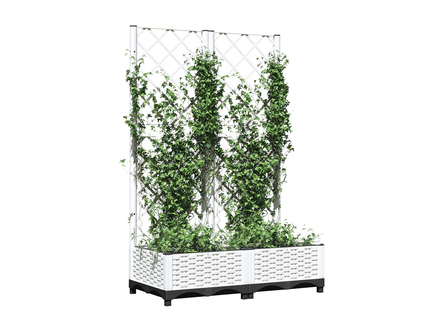 Jardinière avec treillis Blanc 80x40x121,5 PP