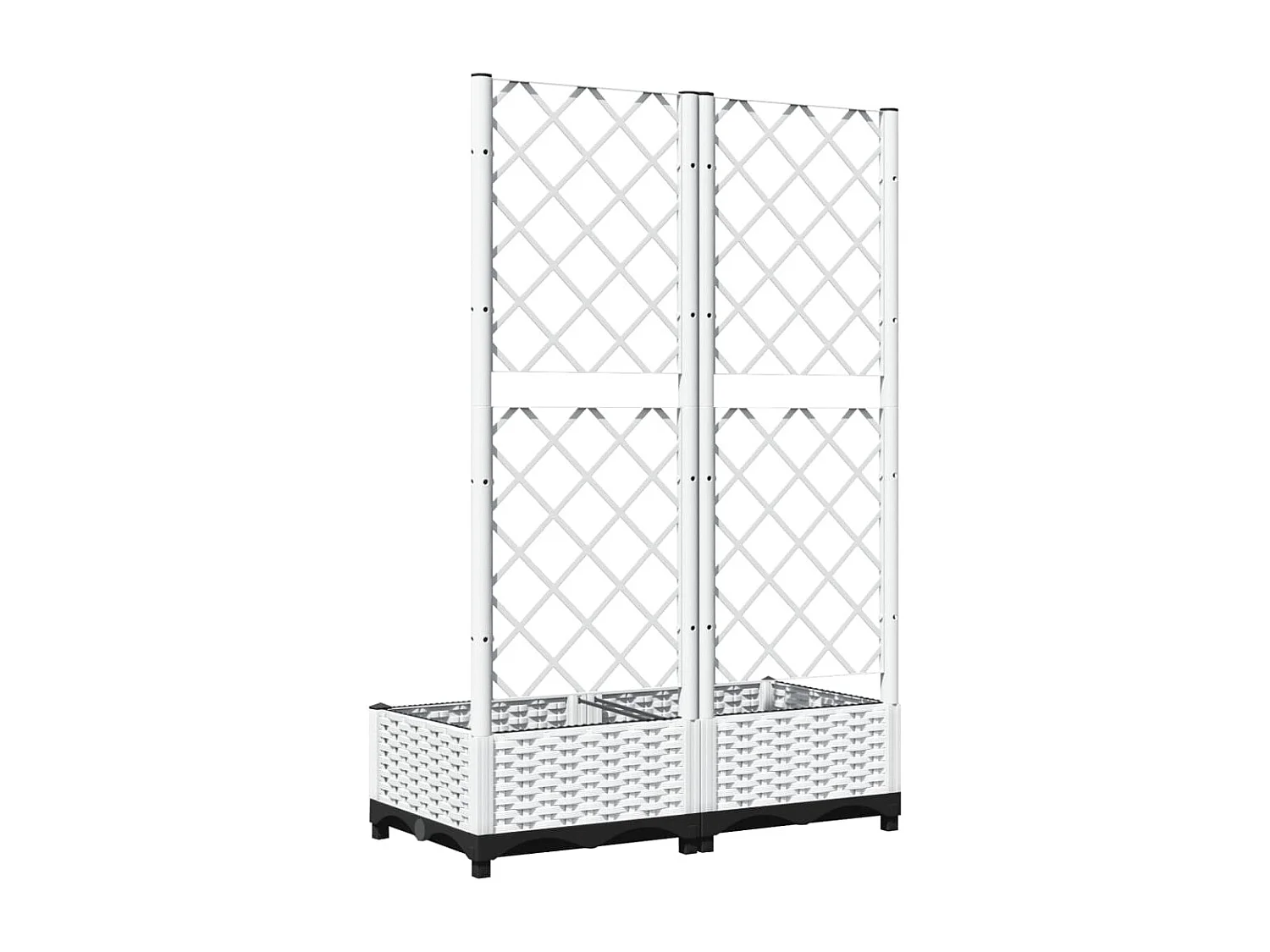 Jardinière avec treillis Blanc 80x40x121,5 PP
