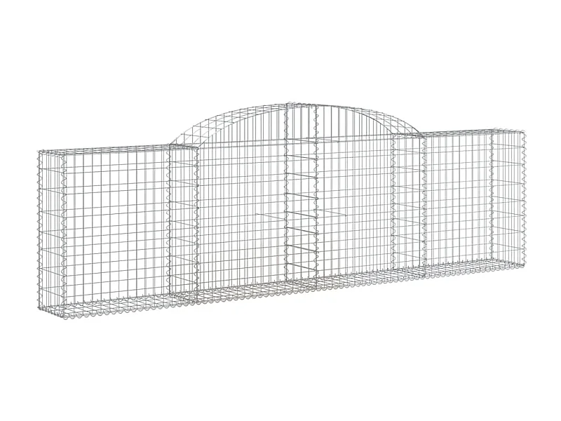 Paniers à gabions arqués 2 pcs 300x30x80-100 fer galvanisé