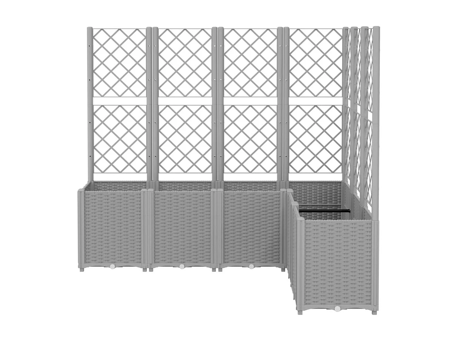 Jardinière avec treillis gris clair 160x120x140 PP