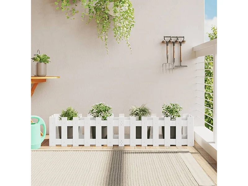 Lit surélevé de jardin design de clôture 150x30x30 pin massif