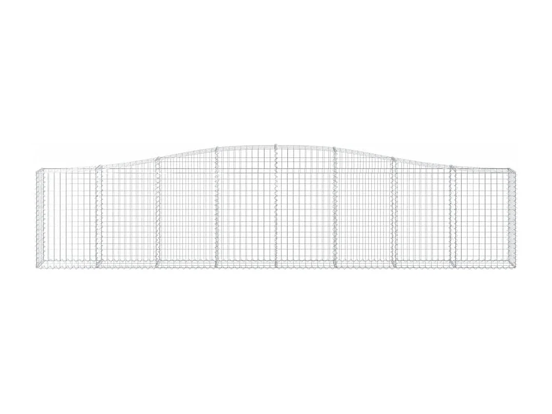 Paniers à gabions arqués 3 pcs 400x30x80-100 Fer galvanisé