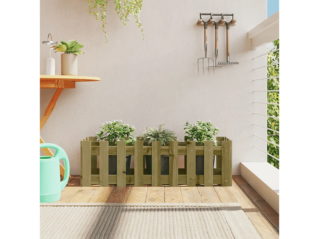 Lit surélevé de jardin design de clôture bois de pin imprégné