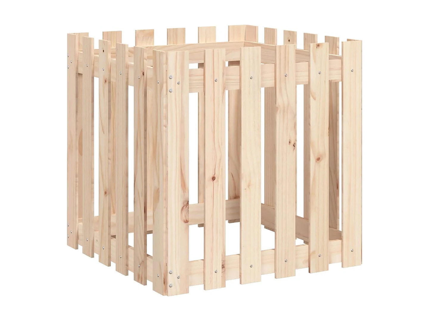 Jardinière avec design de clôture 60x60x60 pin massif