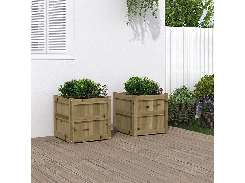 Jardinières 2 pcs bois de pin imprégné