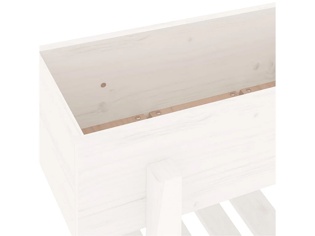 Jardinière blanc 62x30x69 bois massif de pin