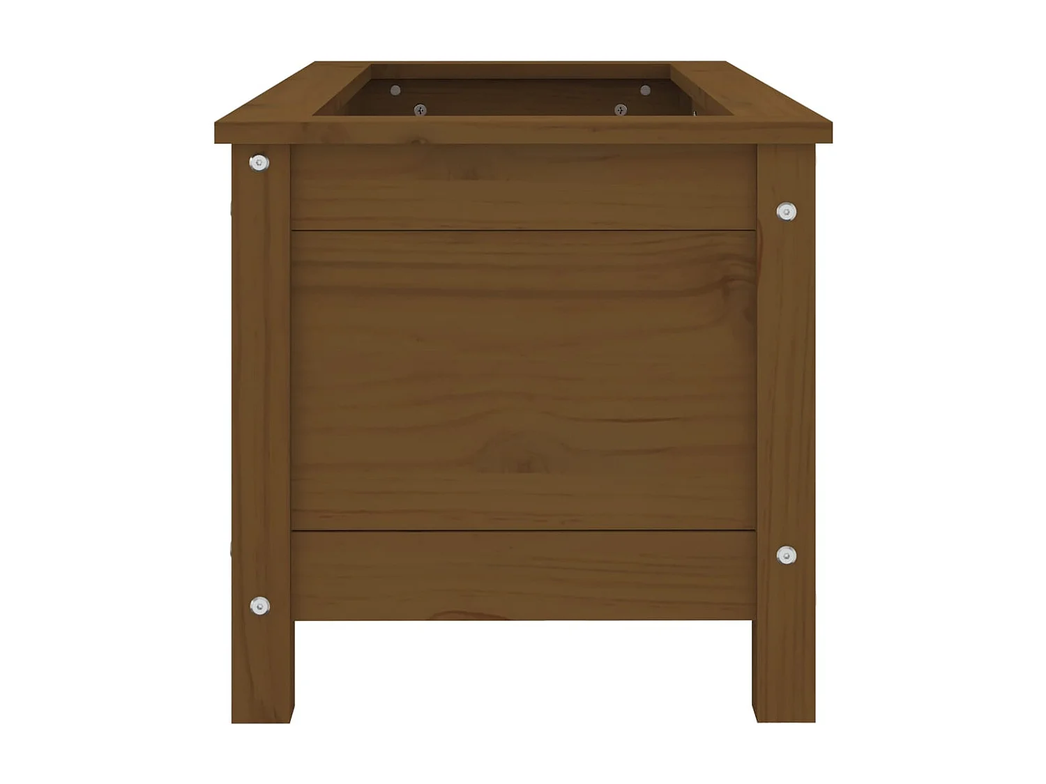 Jardinière marron miel 82,5x40x39 bois massif de pin