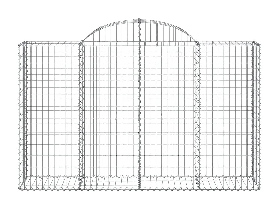Paniers à gabions arqués 2 pcs 200x50x120-140 Fer galvanisé