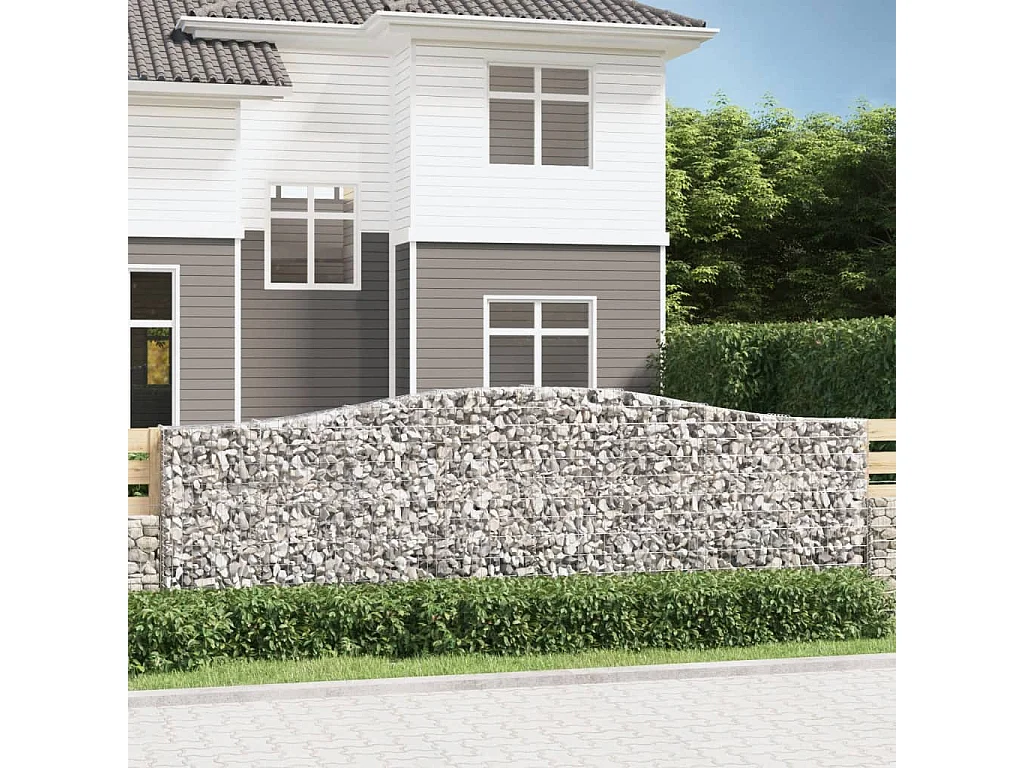 Paniers à gabions arqués 5 pcs 400x30x120-140 Fer galvanisé