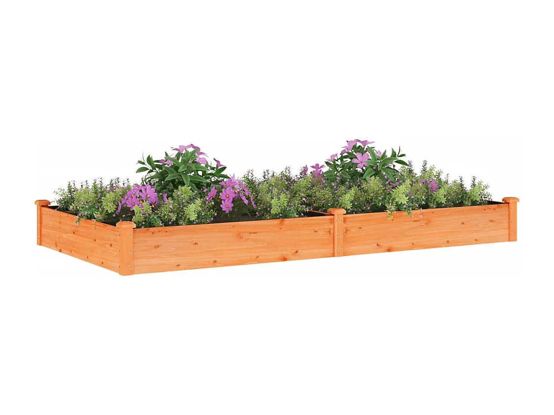 Lit surélevé de jardin doublure 240x120x25 bois massif sapin