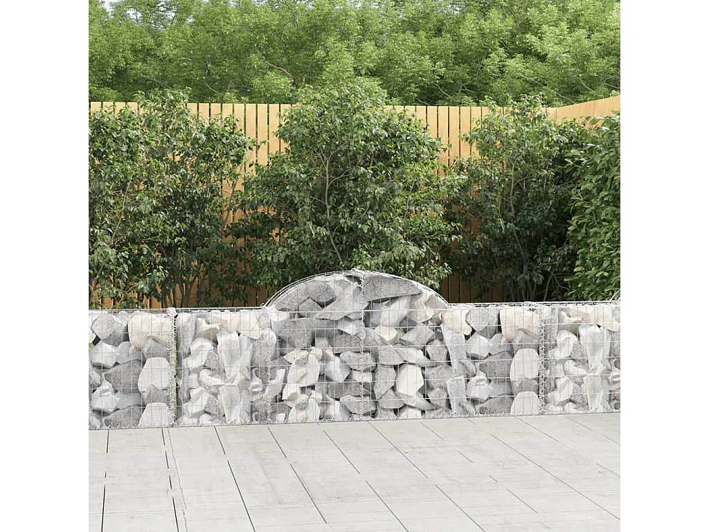 Paniers à gabions arqués 15 pcs 200x30x60-80 Fer galvanisé