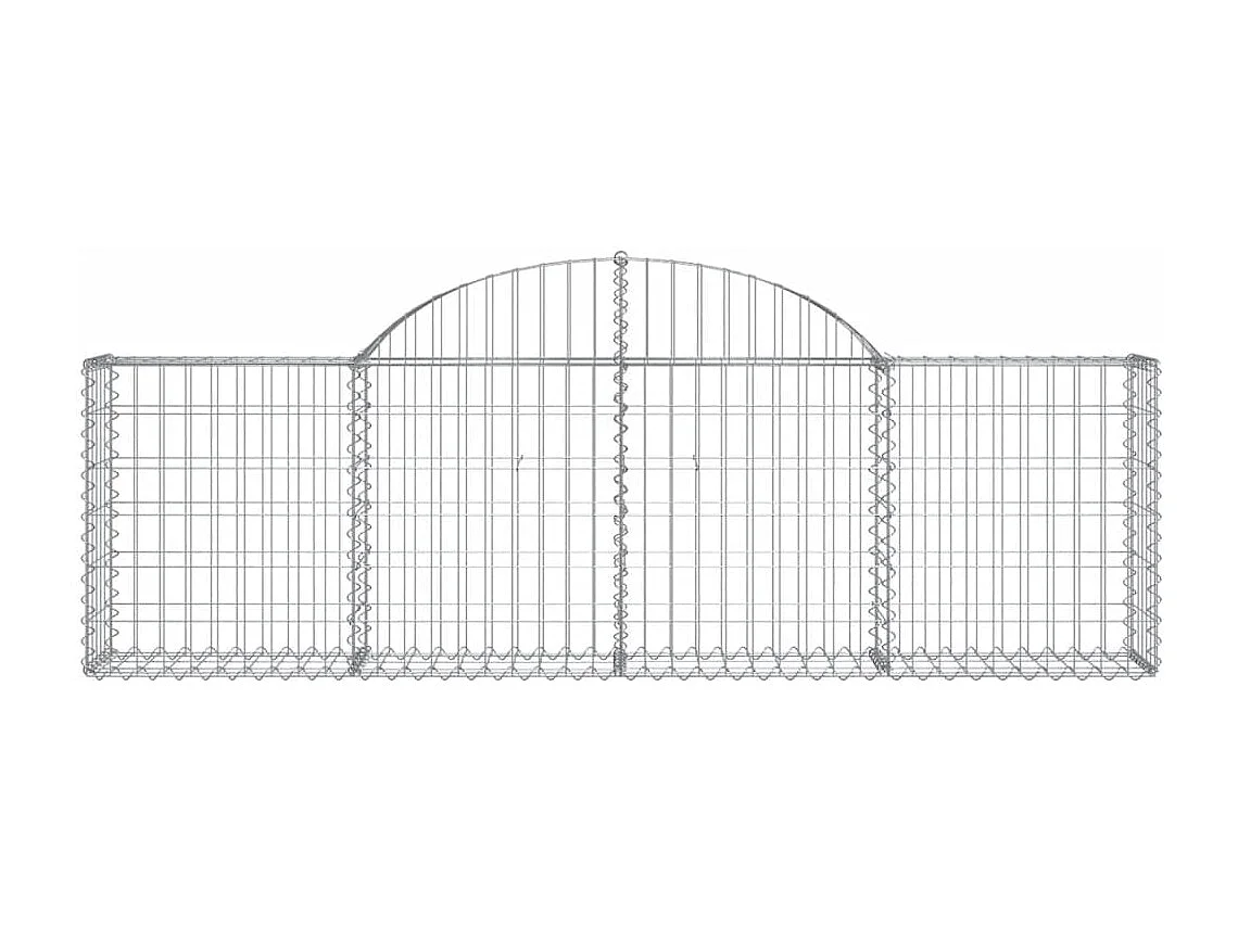 Paniers à gabions arqués 15 pcs 200x30x60-80 Fer galvanisé