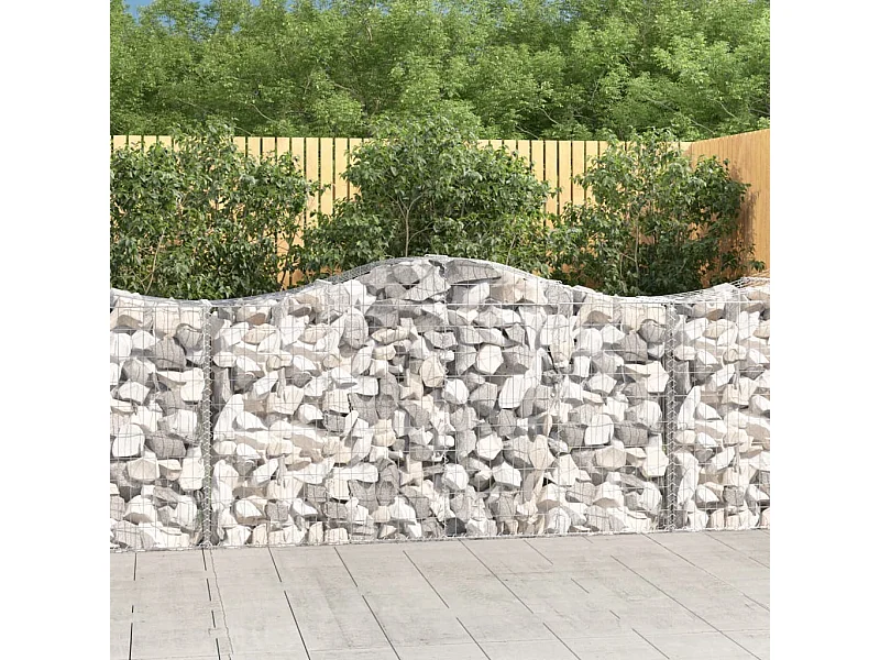 Paniers à gabions arqués 5 pcs 200x50x100-120 fer galvanisé