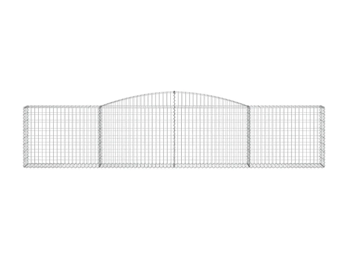 Paniers à gabions arqués 6 pcs 400x30x80-100 Fer galvanisé