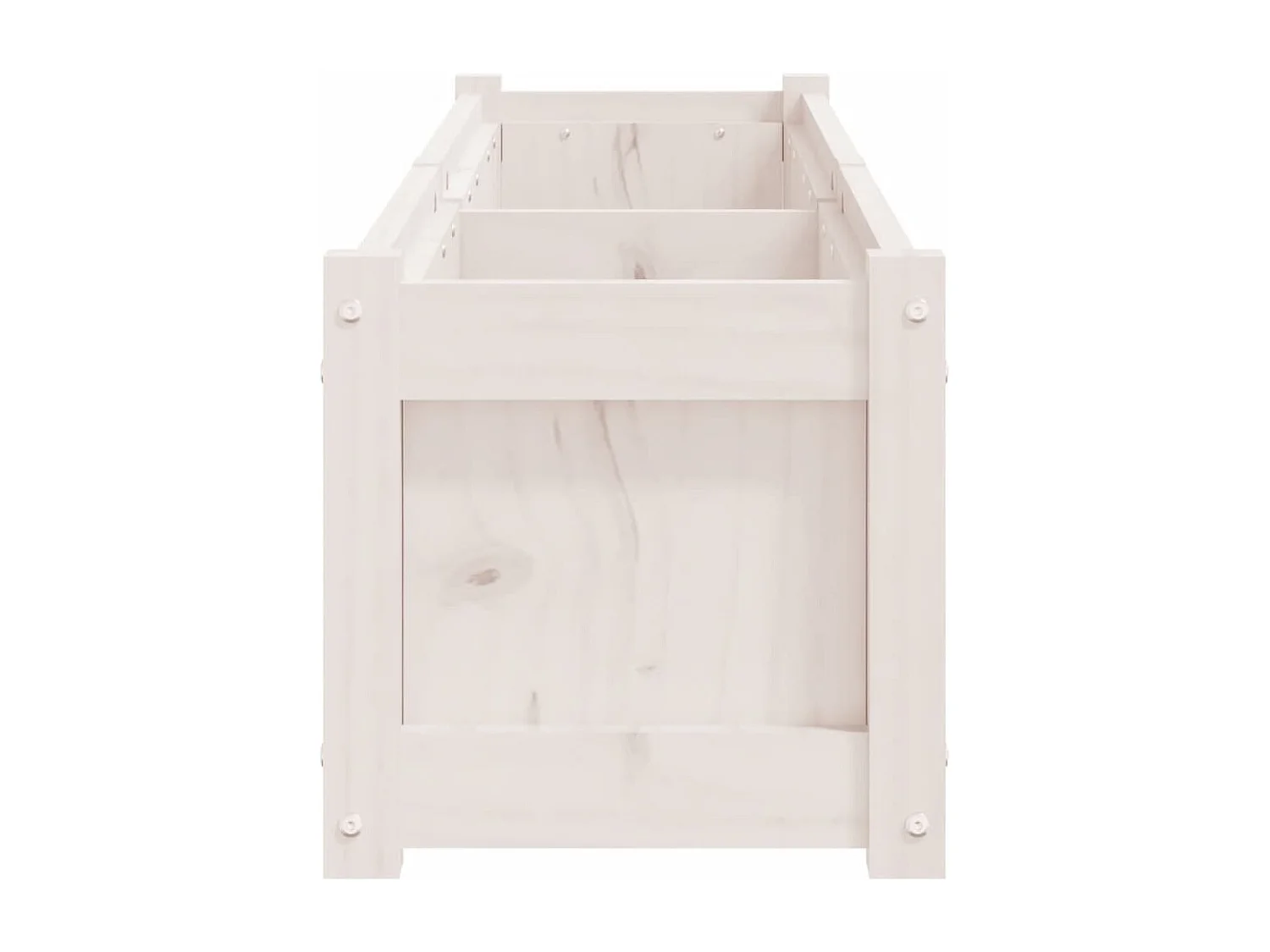 Jardinière blanc 150x31x31 bois massif de pin