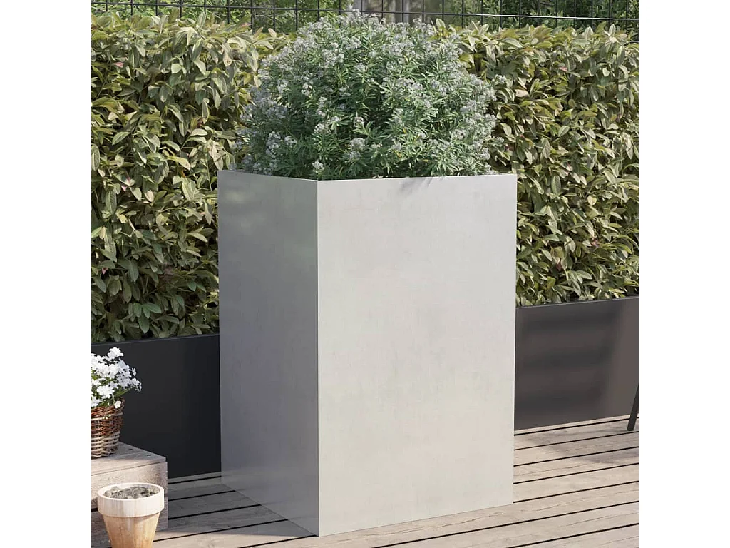 Jardinière argenté 52x48x75 acier inoxydable